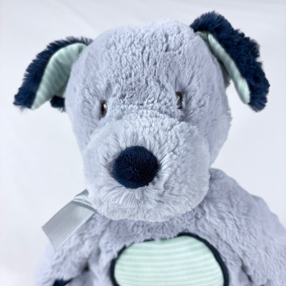 Douglas Baby Plush Puppy Dog Grey Navy Blue Striped Belly 12 Inch Stuffed